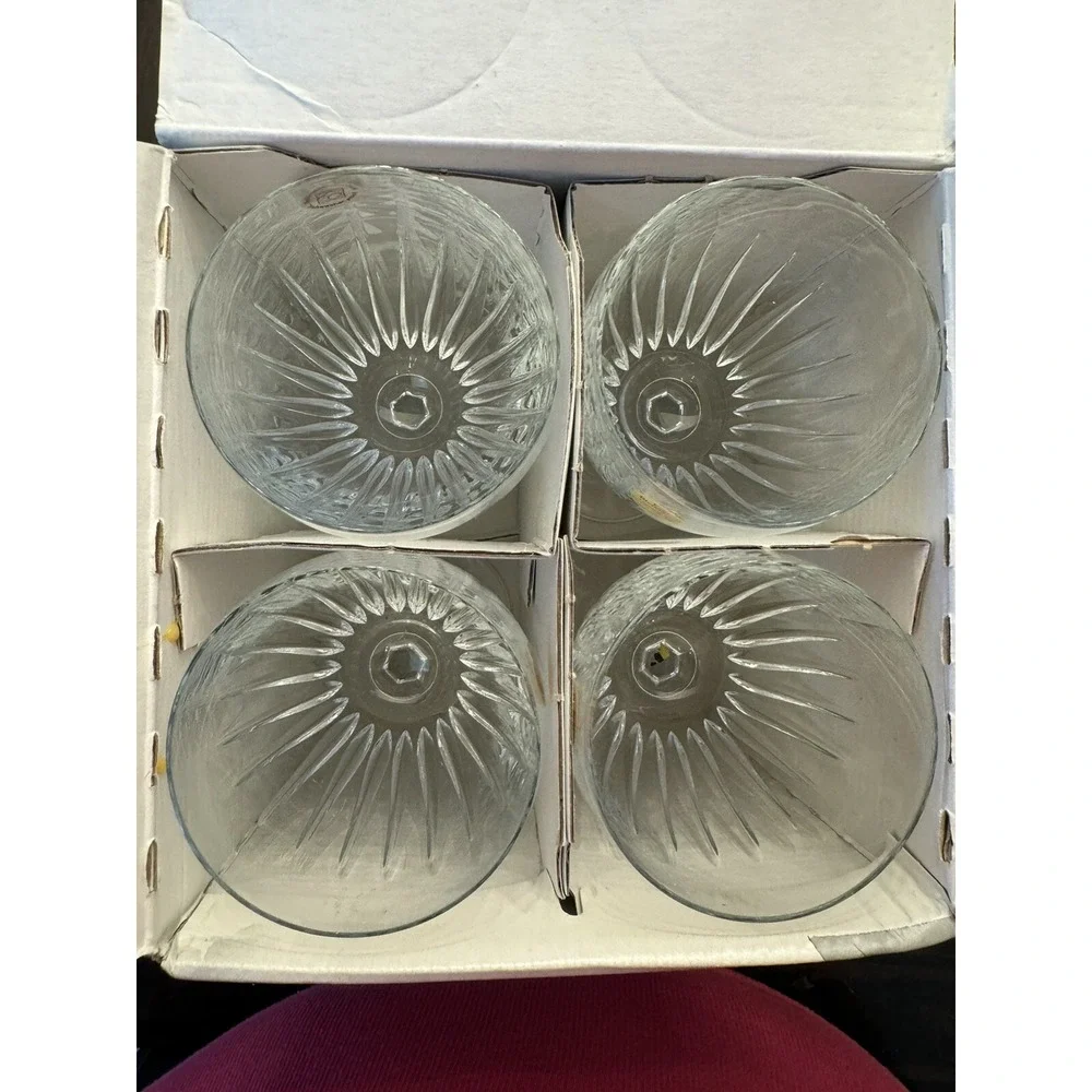New In Box Crystal Ceremony Echt‎ Bleikristall Wine Glasses Set Of 4 Vintage